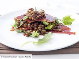 Salade De Lentilles Roquette Et Lamelles De Jambon Seche Recettes Recette Recettes De Cuisine Salade De Lentilles Recette Salade Lentilles
