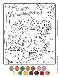Thanksgiving Color By Numbers Subtraction Thanksgiving Math Coloring Addition Coloring Worksheet Math Coloring Worksheets