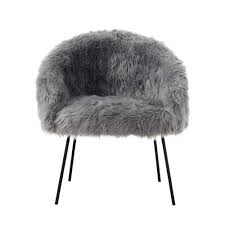 Want a chair that follows a scandinavian feel? Inspired Home Ana Luxe Fur With Black Powder Coated Metal Leg Accent Chair Grey Ac49 04gr Hd The Home Depot