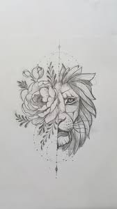 Lion tattoo, aka leo tattoo, is one of the most popular among animal tattoos. Sketch Lion Flower Drawing Peepsburgh