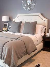Grey Wall Cream Bed Home Bedroom White Headboard Bedroom Inspirations