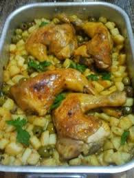 Poulet Aux Olives Et Pommes Frites Recette Inspiree De Celle De Http Ninissco Over Blog Com Poulet Aux Olives Et Frites Plaisirs Culinaires Algerien Recipes French Fries Recipe Chicken With Olives