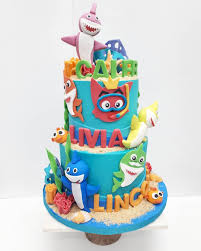 Customized 1st Birthday Baby Shark Cake Pinkfong Baby Shark Cake Baby Birthday Cakes Make Birthday Cake Special Birthday Cakes