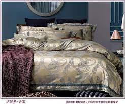 White works, too, but be sure to choose a warmer shade so the contrast doesn't appear too cool when paired with gold. Luxury Gold Grey Satin Jacquard Bedding Set King Queen Size Duvet Cover Bedspread Bed Sheet Home Texile Quilt Bedclot King Queen Size Bedding Set Kingbedding Set Aliexpress