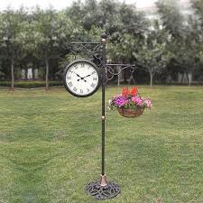 Outdoor Standing Clock With Planter Sam S Club Outdoor Clock Outdoor Planters