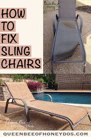 How To Repair Sling Chairs Chaises Outdoor Sling Chair Sling Chair Patio Furniture Makeover