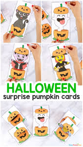 Say happy halloween with a spooky pumpkin card that is sure to please. Surprise Pumpkin Halloween Cards Easy Peasy And Fun