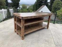 Wood Kitchen Island With Seating Area In 2020 Kitchen Island With Seating Wood Kitchen Island Outdoor Kitchen Island