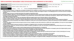 This emergency management planning guide is intended to provide support to public, independent and first nations schools in upholding their responsibilities during an emergency. Emergency Management Director Resume Sample