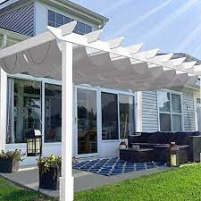 Amazon Com Tang Upgraded Slide On Wire Canopy Retractable Awning Replacement Cover For Pergola Terrace Dec In 2021 Pergola Shade Cover Deck Shade Retractable Pergola