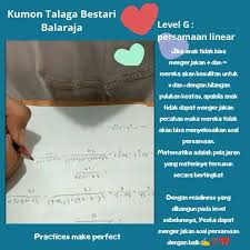 Misal soal gampang, sedang dan sampai hots. Level G Persamaan Linear Awal Kumon Talaga Bestari