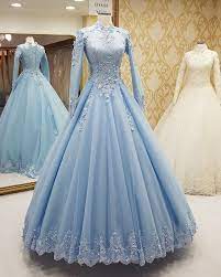 Light Blue Formal Occasion Dress With Long Sleeves Gowns Formal Occasion Dress Long Sleeve Evening Dresses