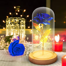 LED Lamp Eternal Rose Flower Decoration for Wedding Barbados