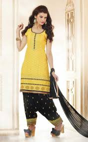 Black And Yellow Suits For Ladies Yellow Black Cambric Cotton Salwar Kameez Pat 7013 Ladies Salwar Kameez Salwar Kameez Online Shopping Kurtis Tops