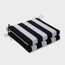 20 X 20 X 3 2pk Cabana Stripe Squared Corners Outdoor Seat Cushions Black Pillow Perfect In 2020 Outdoor Seat Cushions Outdoor Dining Chair Cushions Perfect Pillow