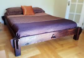 This Solid Bed Frame Is Built To Simple Rustic Contemporary Style Detail Oriented And Aesthetically Pleasing Carpentry Rustic Contemporary Solid Bed Bed Frame