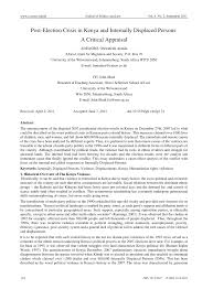 She was forced to paint her two choppers with jubilee colors during the last election. Pdf Post Election Crisis In Kenya And Internally Displaced Persons A Critical Appraisal