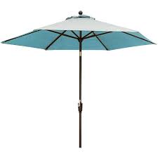 Hanover Outdoor Furniture 9 Ft Round Blue With Blue Aluminum Frame Push Button Tilt Market Patio Umbrella Lowes Com In 2020 Patio Umbrella Table Umbrella Market Umbrella
