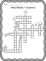 L Automne Mots Croises Caches Fleches French Fall Crossword Crossword Puzzle Teacherspayteachers