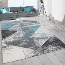 Teppich ist türkis und sieht aus wie neu. Teppich Wohnzimmer Kurzflor Vintage Design Abstraktes Muster Pastell Turkis Grau Kaufen Bei Diva Teppich Center