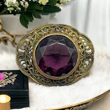 amethyst brooch