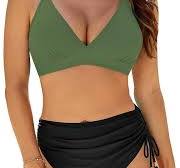 Yii Ouneey Traje De Baño De Dos Piezas Para Mujer, Con Control De Abdomen,  Cintura Alta, Con Bloques De Color, Conjunto De Bikini, Azul