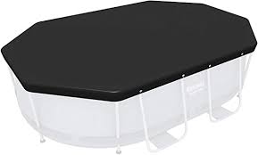 Flowclear Pvc Abdeckplane 295 X 184 Cm Fur Ovale 305 X 200 Cm Power Steel Pools Schwarz Amazon De Garten