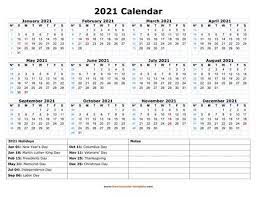 These 2021 australia calendars are also customizable. Printable Yearly Calendar 2021 Free Calendar Template Com