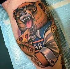 From hot dogs to bears signatures, we take a peek at some of the most magnificent and revolting body art inspired by the city. 40 Chicago Bears Tattoo Ideas Chicago Bears Tattoo Bear Tattoo Chicago Bears