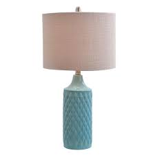 Shop at ebay.com and enjoy fast & free shipping on many items! 26 5 In Blue Ceramic Table Lamp With Linen Shade 19970 000 The Home Depot Blue Table Lamp Led Table Lamp Ceramic Table Lamps