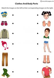 Match words and pictures (matching exercise) and write the wo. Body Parts And Clothes Worksheet