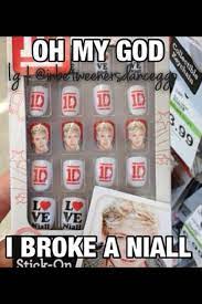 I Always Wonder What Of Stick On Nails Are Actually Real Human Nails Torn Off By Terrorists Or Toru One Direction Memes One Direction Humor One Direction Niall
