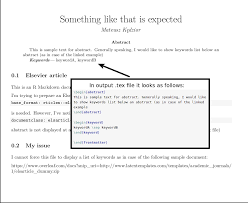 Think of abstracts and keywords as helping your book and its chapters become more visible in the online environment. R Markdown Bookdown How To Display Keywords Below An Abstract Stack Overflow