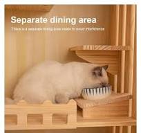 Amazon.com: Villa grande de madera para gatos con ruedas ...