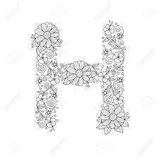Via instagram by uploading their typographic interpretations of each letter and . Floral Alphabet Letter H Coloring Book For Adults Vector Illustration Hand Drawn Doodle Style Royalty Free Cliparts Vectors And Stock Illustration Image 100204169