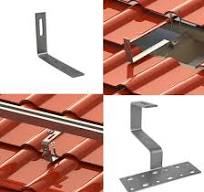 [Hot Item] Aluminum Adjustable Slate Tile Hook Bracket Balcony Solar Hook  System for Solar Panels