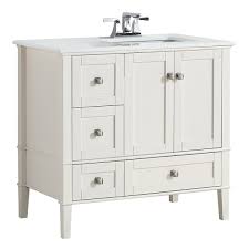 5 out of 5 stars (1) total ratings 1,. Simpli Home Chelsea 36 In Off White Bathroom Vanity With Marble Top Lowe S Canada
