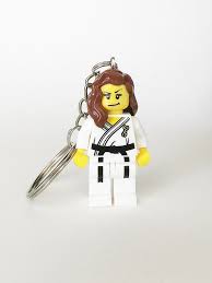 Lego Minifigure Karate Girl Keychain Tae Kwon Do Martial Arts Black Belt Mini Figure Taekwo Black Belt Martial Arts Karate Girl Martial Arts Belts