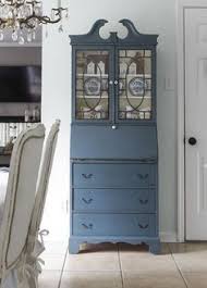 A Painted Secretary Fusion Mineral Paint Giveaway Shades Of Blue Interiors Fusion Mineral Paint Furniture Makeover Secretary Desk Makeover