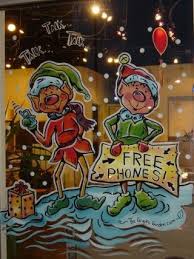 Santa Elf Window Paintings Graphic Garden Design Studio Painted Window Art Window Painting Christmas Window Painting