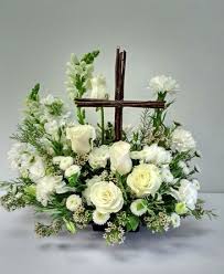 Maybe you would like to learn more about one of these? Deluxe Cross Of Blessings Funeral Flowers In Webster Tx La Mariposa Flowers