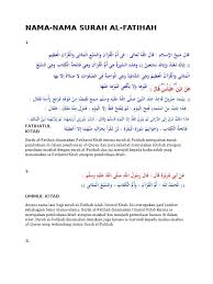 Kitab ini tidak ada keraguan padanya, petunjuk bagi mereka yang. Nama Nama Fatihah