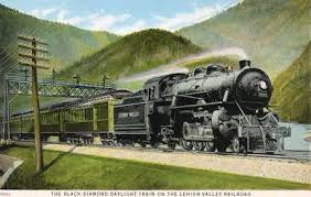 The Black Diamond Express On He Lehigh Valley Line Lehigh Valley Train Railroad Art