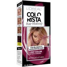 L Oreal Paris Colorista Semi Permanent Hair Makeup Pink Violet 1 Kit Wash Out Hair Color Loreal Paris Loreal Colorista
