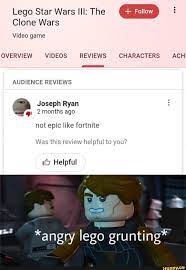 Lego Star Wars Iii The 5 Clone Wars Video Game Overview Videos Reviews Characters Ach Audience Reviews Joseph Ryan 2 Months Ago Not Epic Like Fortnite Was Thi Star Wars Quotes