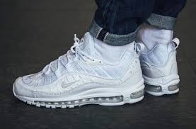 Nike Air Max 98 Triple White Arriving Stateside Next Week Kicksonfire Com Sneakers Nike Air Max Air Jordans Retro
