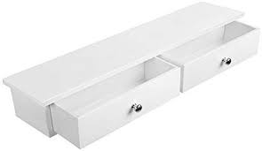 Songmics Wandregal Mit 2 Schubladen Wandschublade Schweberegal Aus Mdf Platte Wandschrank Weiss Lws65wt Amazon D Wandschublade Wandschrank Schubladen