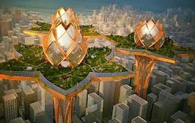 Lotus Flower Sky Megacity Concept Video City Sky Beautiful Architecture Architecture Fashion