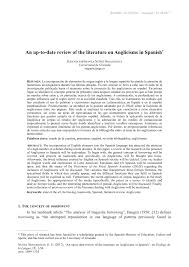 Pdf An Up To Date Review Of The Literature On Anglicisms In Spanish