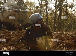 A U.N. Peacekeeper from the Bangladesh Army talks